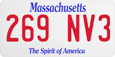 MA license plate 269NV3