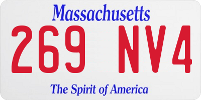 MA license plate 269NV4