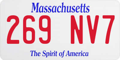 MA license plate 269NV7