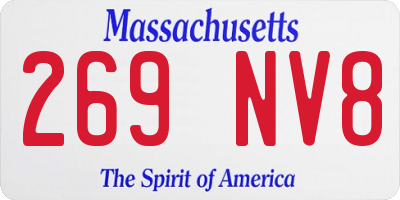 MA license plate 269NV8