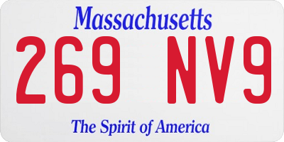 MA license plate 269NV9