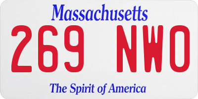 MA license plate 269NW0