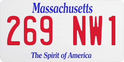 MA license plate 269NW1