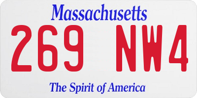 MA license plate 269NW4