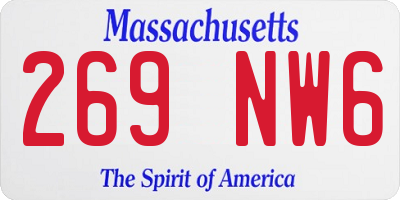 MA license plate 269NW6