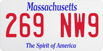 MA license plate 269NW9