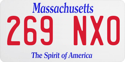 MA license plate 269NX0