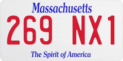 MA license plate 269NX1