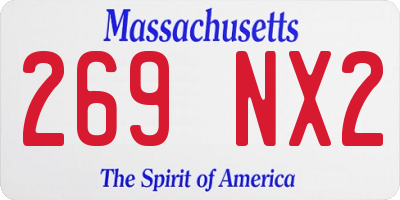 MA license plate 269NX2