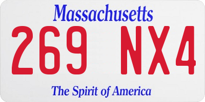 MA license plate 269NX4