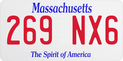 MA license plate 269NX6