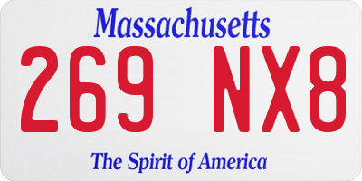 MA license plate 269NX8