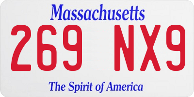 MA license plate 269NX9