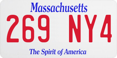 MA license plate 269NY4