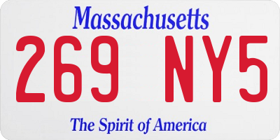 MA license plate 269NY5