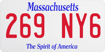 MA license plate 269NY6