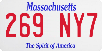 MA license plate 269NY7