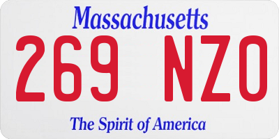 MA license plate 269NZ0