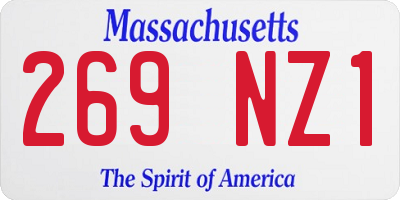 MA license plate 269NZ1