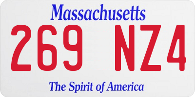 MA license plate 269NZ4