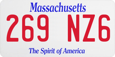MA license plate 269NZ6