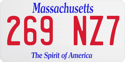 MA license plate 269NZ7