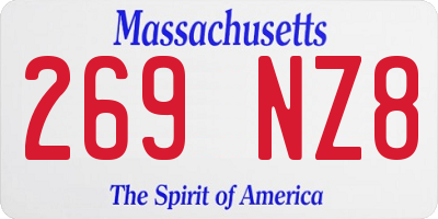 MA license plate 269NZ8