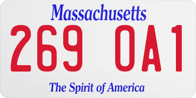 MA license plate 269OA1