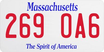MA license plate 269OA6