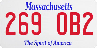 MA license plate 269OB2