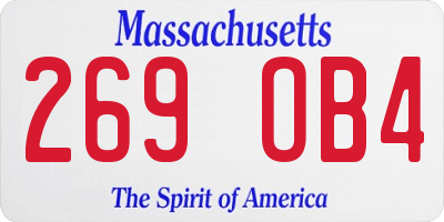 MA license plate 269OB4