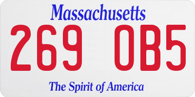 MA license plate 269OB5