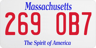 MA license plate 269OB7