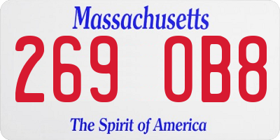 MA license plate 269OB8