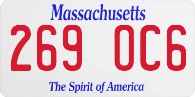 MA license plate 269OC6