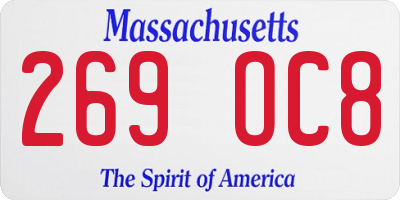 MA license plate 269OC8