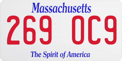 MA license plate 269OC9