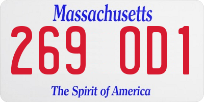 MA license plate 269OD1