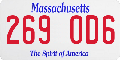 MA license plate 269OD6