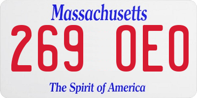 MA license plate 269OE0