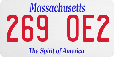MA license plate 269OE2
