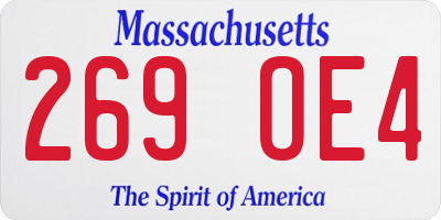 MA license plate 269OE4