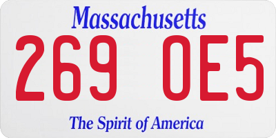 MA license plate 269OE5