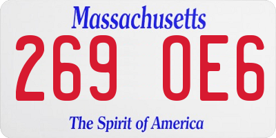 MA license plate 269OE6