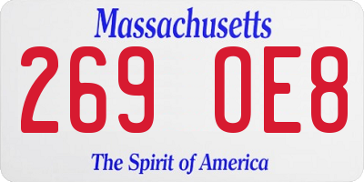 MA license plate 269OE8