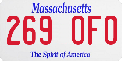 MA license plate 269OF0