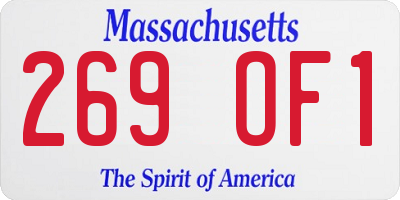 MA license plate 269OF1