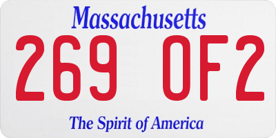 MA license plate 269OF2