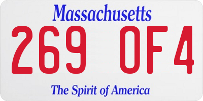 MA license plate 269OF4