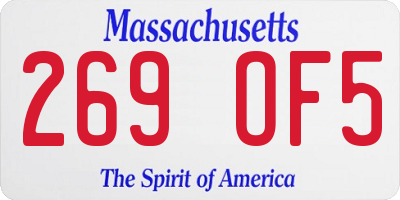MA license plate 269OF5